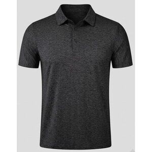 Mens Polo Shirt Performance Golf Moisture Wicking Athletic Casual Collared Large
